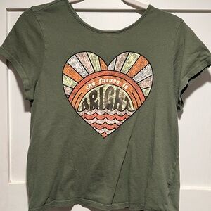 Old Navy Olive Green Girls Plus Size T-Shirt